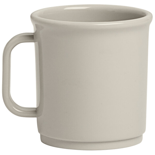 An American Metalcraft Crave gray plastic mug with a handle on a white background.