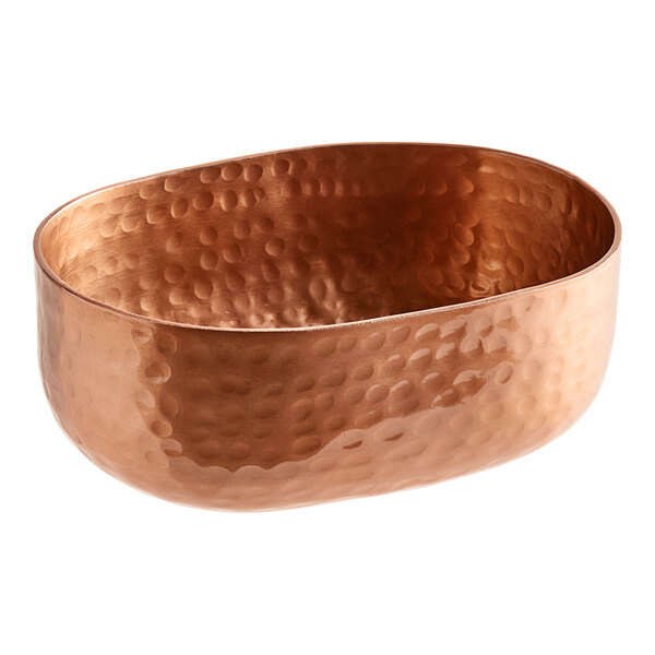An American Metalcraft copper bowl with a textured surface.