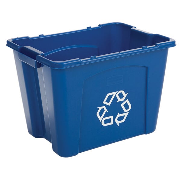 Rubbermaid FG571473BLUE 14 Gallon Blue Curbside Recycling Bin