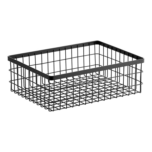 20 x 14 Black Wire Basket With Wheels by Hudson 43