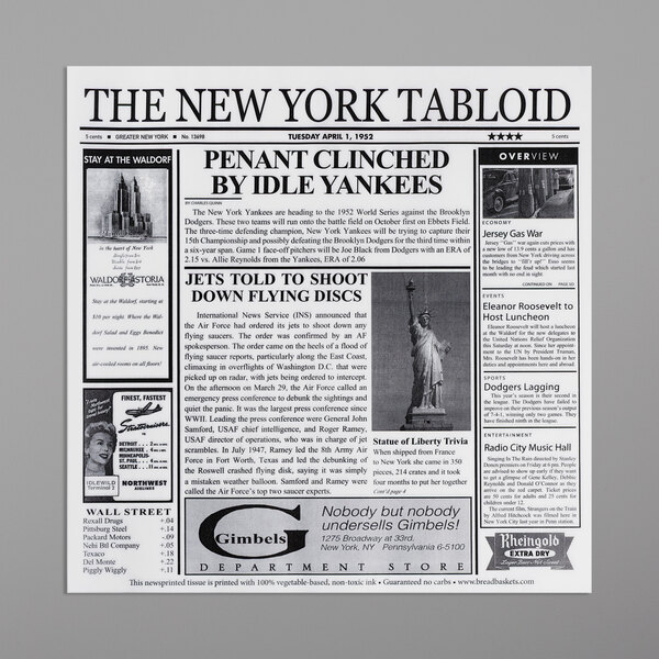 a newspaper with a statue of liberty