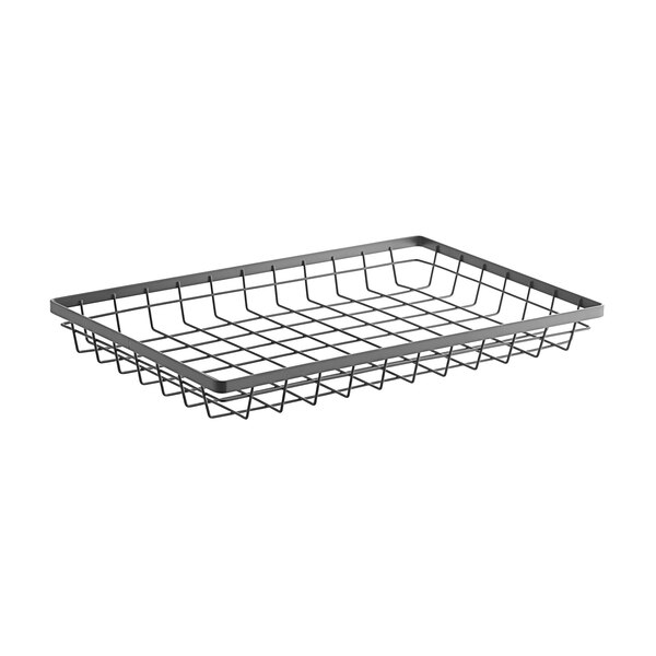 A GET Enterprises Urban Renewal metal gray wire basket with a handle.