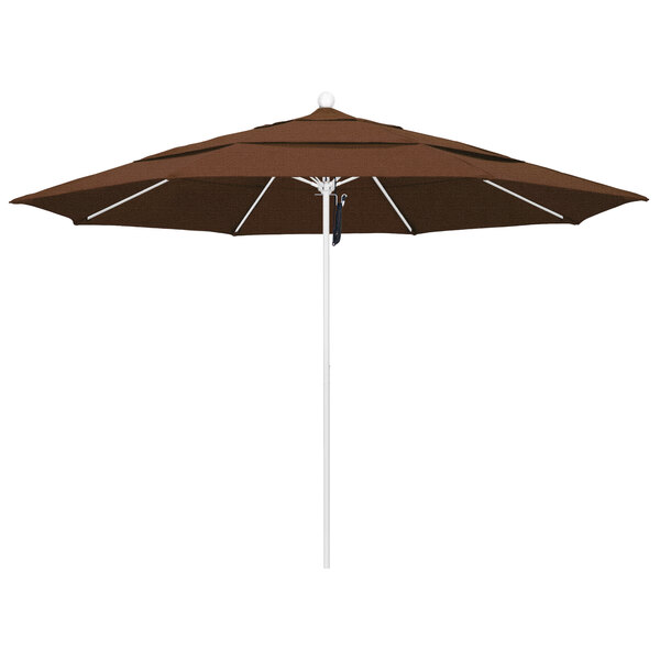 a close-up of a brown umbrella