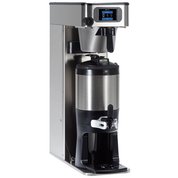 Bunn 54000.0100 ITCB Infusion High Volume Platinum Edition Black / Silver  Single Automatic Combination Coffee / Tea Brewer - Dual Voltage