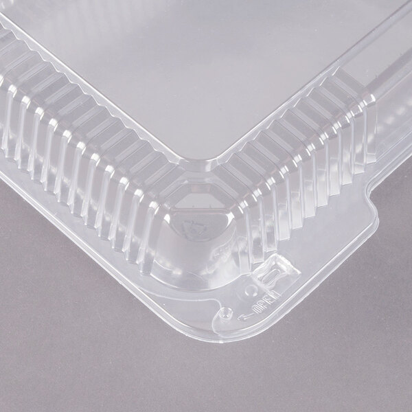 A Dart clear plastic oblong container with a StayLock lid.