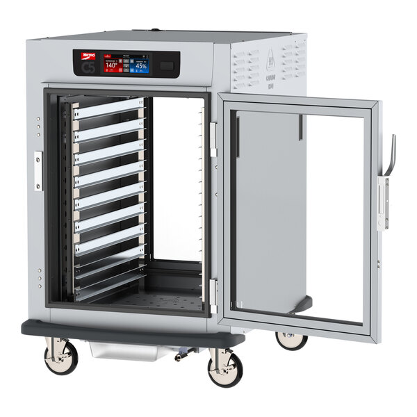 A Metro C5 heated holding and proofing cabinet with clear doors.