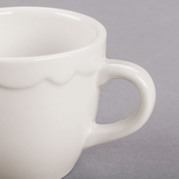 close up of a white cup