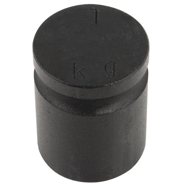 A black plastic cylinder with the number 1 on it.