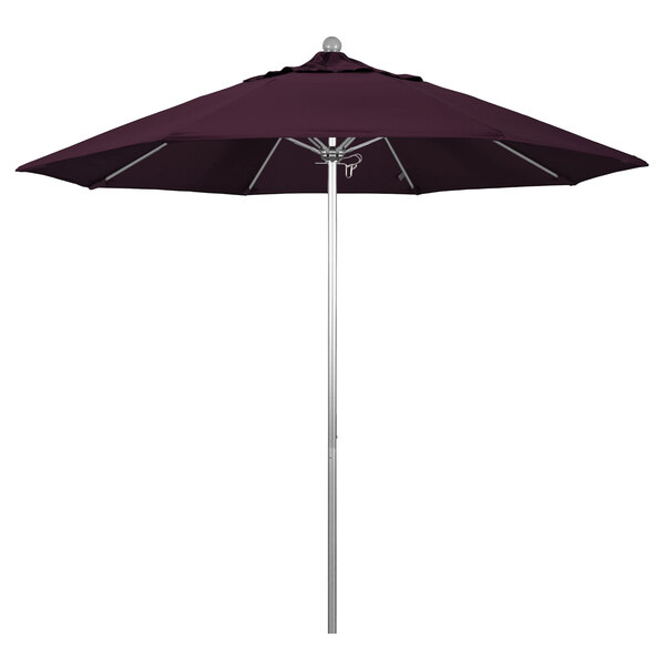 A close-up of a purple California Umbrella with a Pacifica canopy.