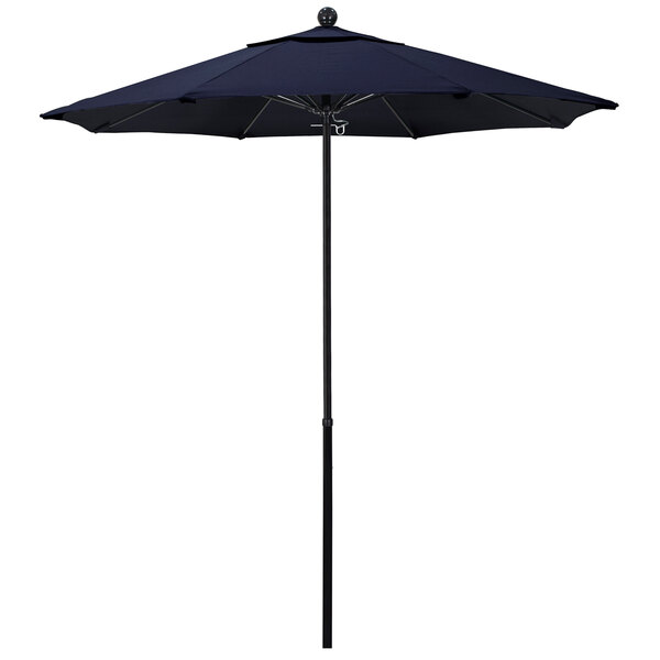 a black umbrella on a white background