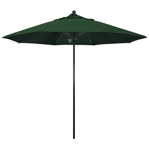 A green California Umbrella on a white background.