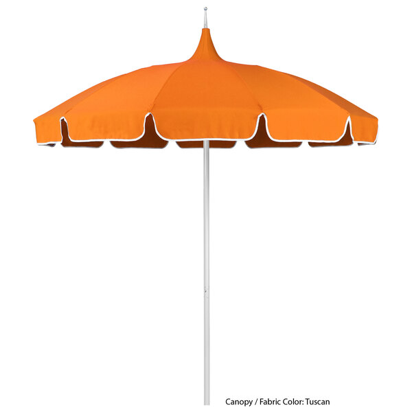 California Umbrella Smpt 852 Sunbrella 2 Pagoda 8 1 2 Round Push Lift Umbrella With 1 1 2 Aluminum Pole Sunbrella 2a Canopy With Natural Braid