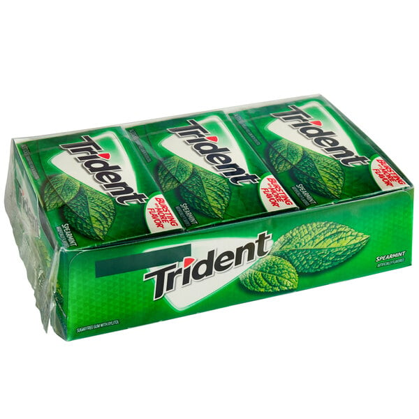 Trident Spearmint SugarFree Gum 14Piece Pack 144/Case