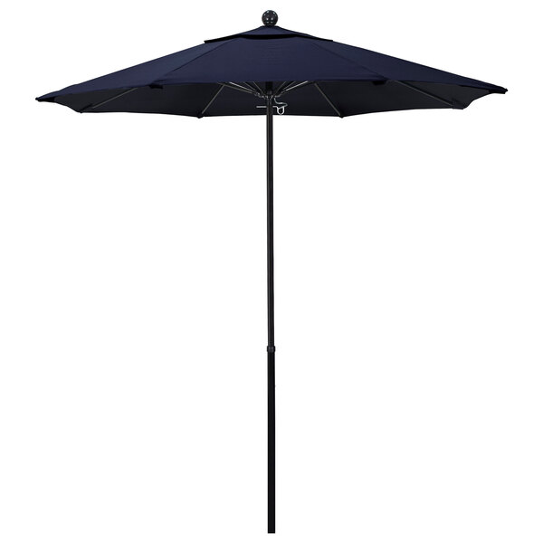 a black umbrella on a white background