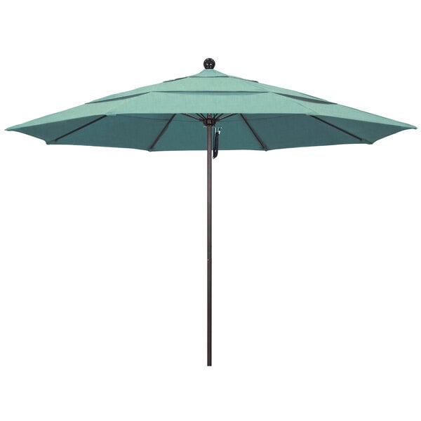 a close-up of a green umbrella