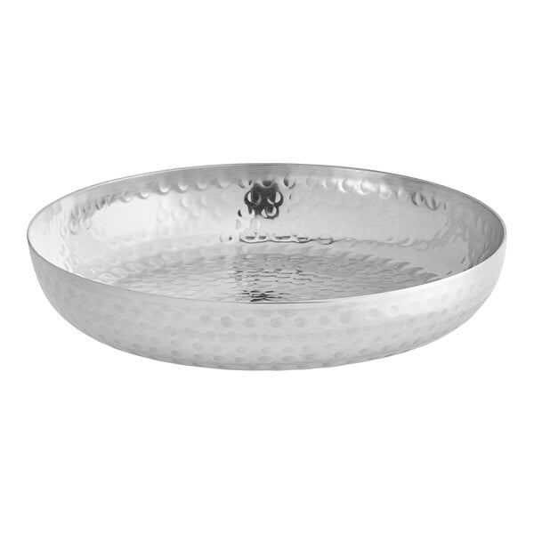 American Metalcraft ASEAS12 12" Round Silver Hammered Aluminum Seafood Tray