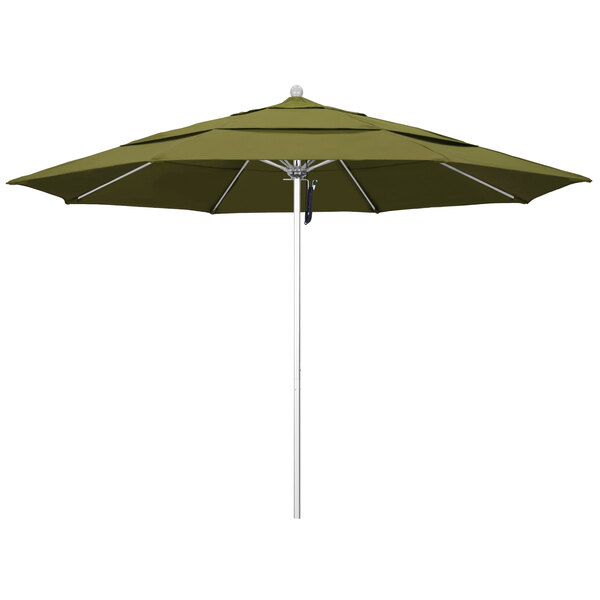 a close-up of a green umbrella