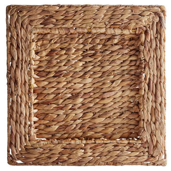 The Jay Companies 1660161 4 13 3 4 Square Rattan Charger Plate