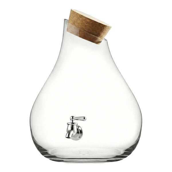 American Atelier Glass 2.5 Gallon Teardrop Beverage Dispenser with Cork Top by Jay Companies
