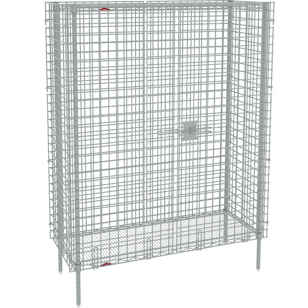 a white square object with a metal frame