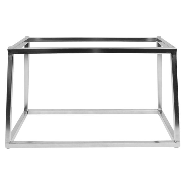 a metal table with a white background