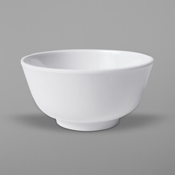 An Elite Global Solutions white melamine bowl.