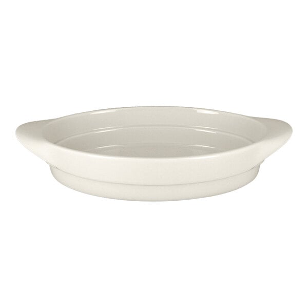RAK Porcelain Chef's Fusion 10" Sand White Oval Serving Dish - 3/Case