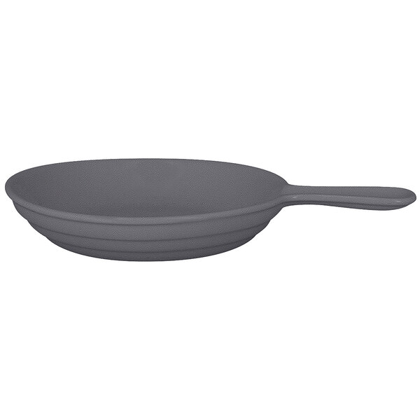 A RAK Porcelain stone gray frying pan with a handle.