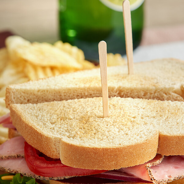 close-up of a sandwich with a toothpick