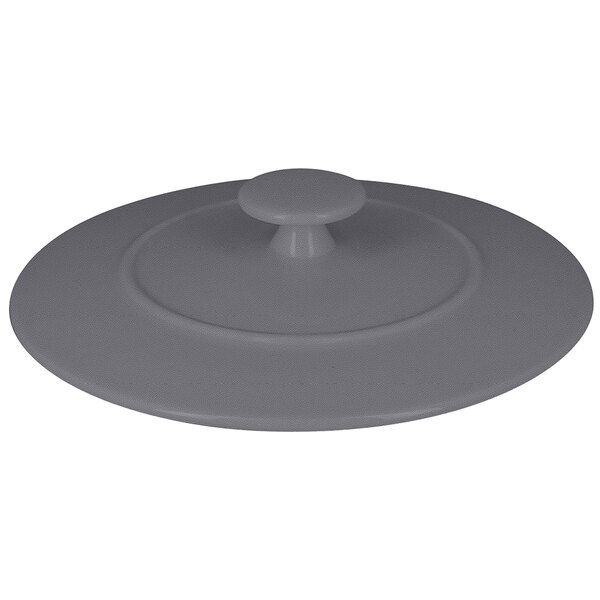 A stone gray RAK Porcelain Chef's Fusion cocotte lid with a round handle.