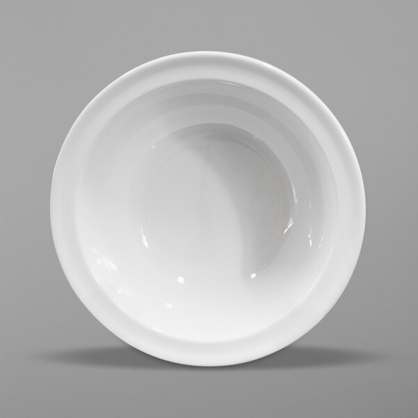 An Elite Global Solutions white melamine bowl.
