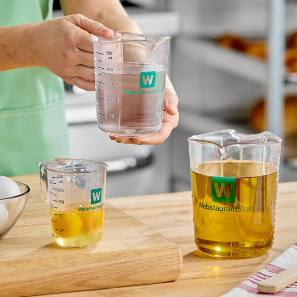 WebstaurantStore 3-Piece Clear Plastic Measuring Cup Set