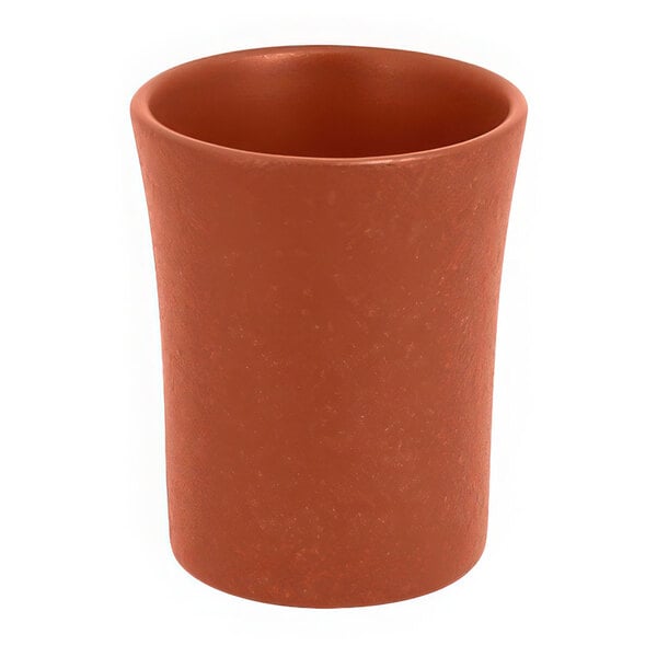 A brown RAK Porcelain Neo Fusion cup on a white background.