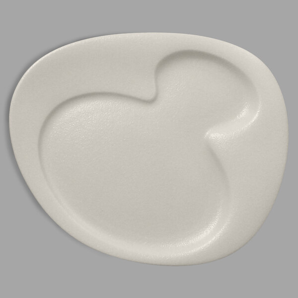 a white plate with a shape