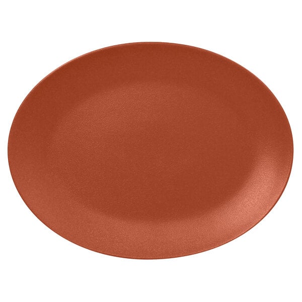 A brown RAK Porcelain oval coupe platter.