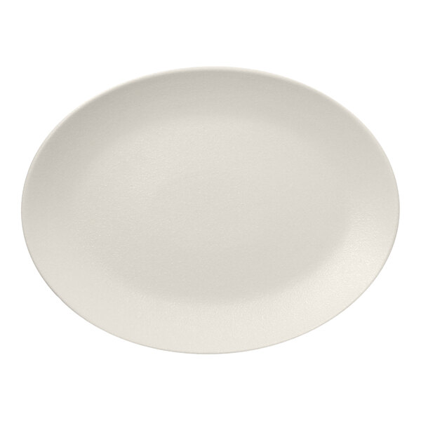 A sand white porcelain oval coupe platter.