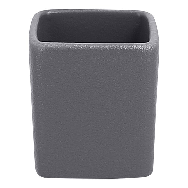 A stone gray square RAK Porcelain ramekin.