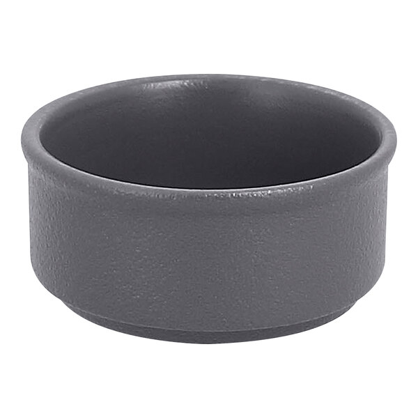 A stackable stone gray RAK Porcelain ramekin.