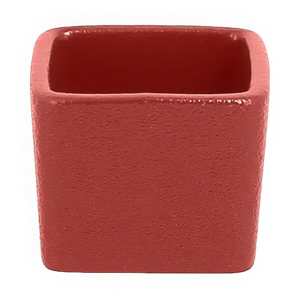 A stackable dark red square RAK Porcelain ramekin.