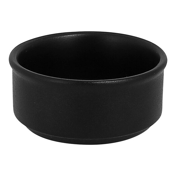 A black RAK Porcelain stackable ramekin.