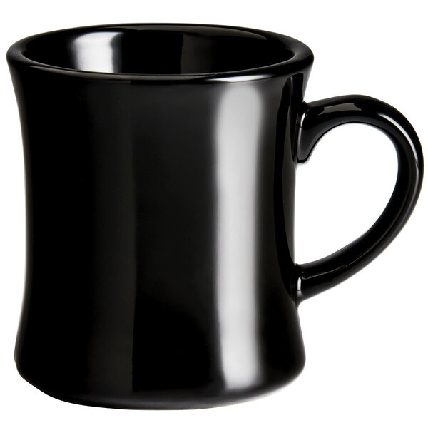 Choice 12 oz. Black Victor Stoneware Mug 12/Pack