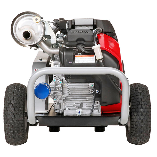 A Simpson gas powered pressure washer with a Honda engine on a white background.