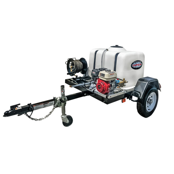 Simpson 95000 Trailer Pressure Washer with Honda Engine and 100 Gallon ...