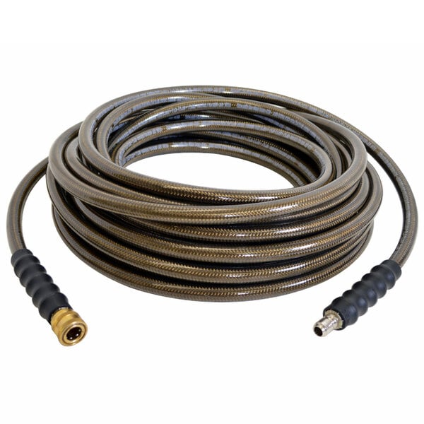 a coiled hose with connectors