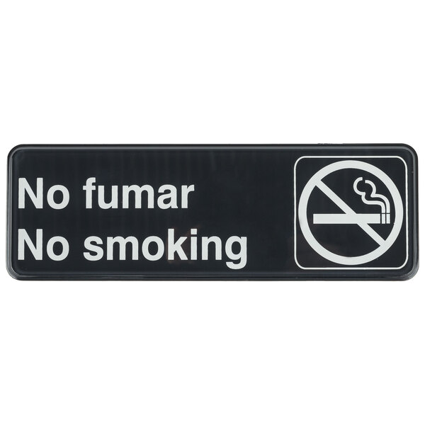 tablecraft 394589 no fumar no smoking sign black and white 9 x 3