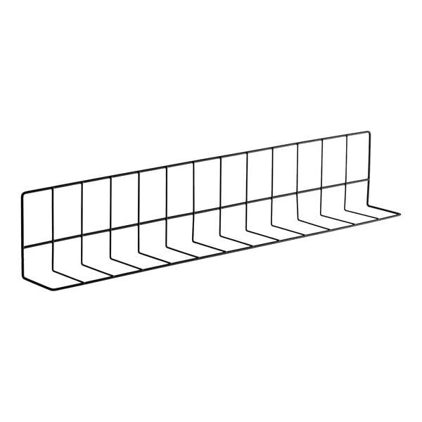 A black wire divider with several rows of wire.