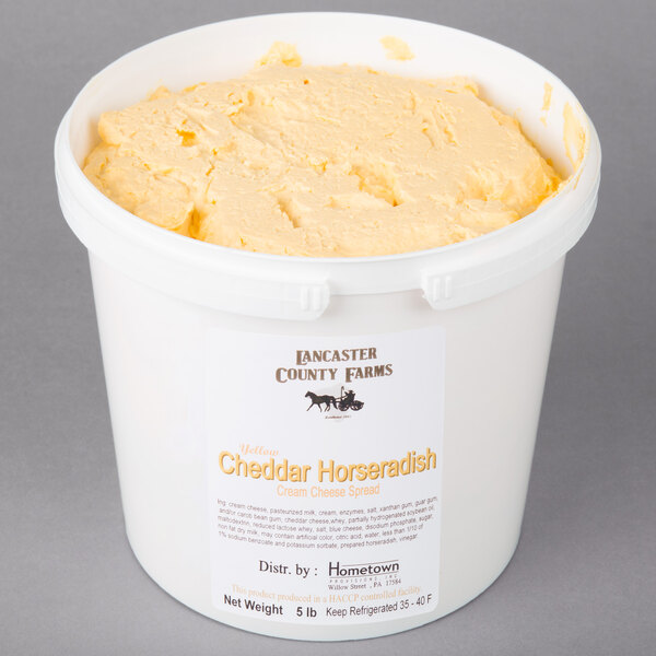 Lancaster County Farms 5 lb. Yellow Cheddar Horseradish Cream Cheese
