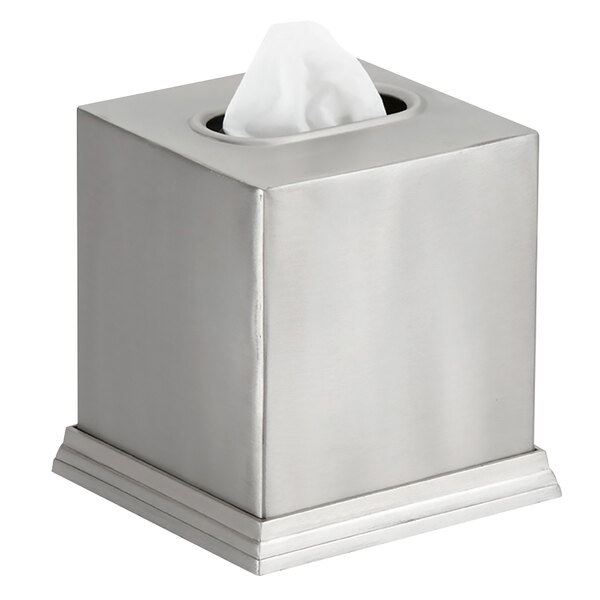 brushed stainless steel tissue box cover