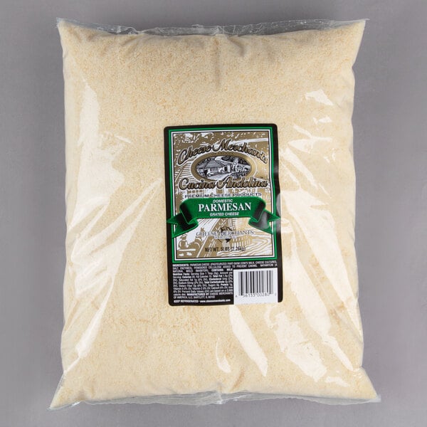 A package of Cucina Andolina grated Parmesan cheese.
