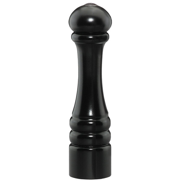 a close-up of a black vase
